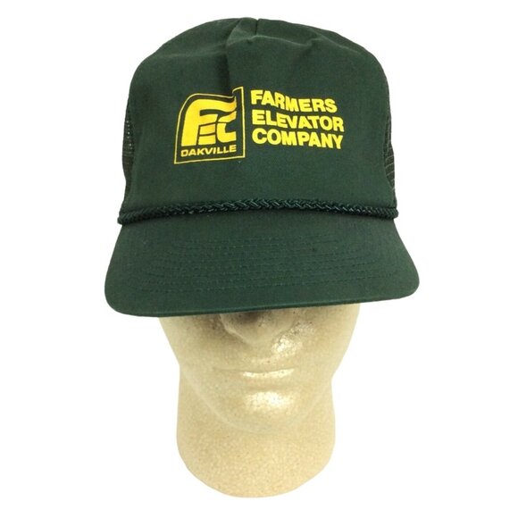 Vintage Farmers Elevator Company Oakville Mesh Trucker Hat Snapback Green OS - Picture 1 of 6